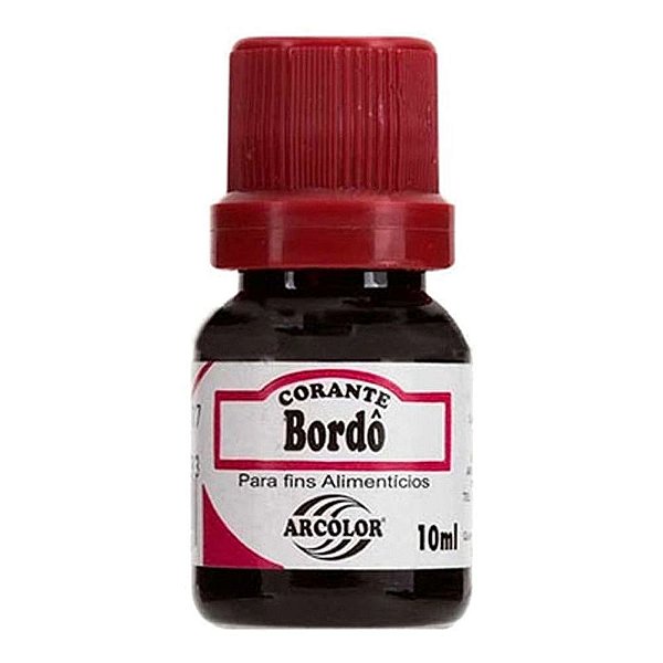 Corante Líquido Vermelho Bordô 10ml - Arcolor