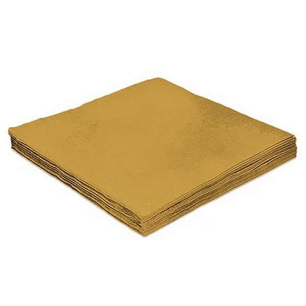 Guardanapo Dourado 32x32cm  20un - Silver Plastic