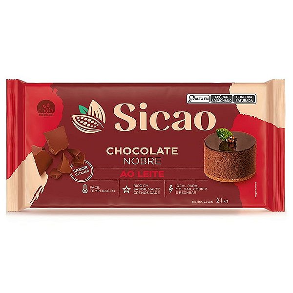 Chocolate em Barra Ao Leite 2,1kg - Sicao