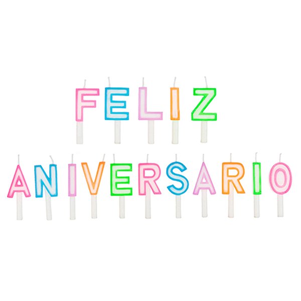 Vela Feliz Aniversário Neon