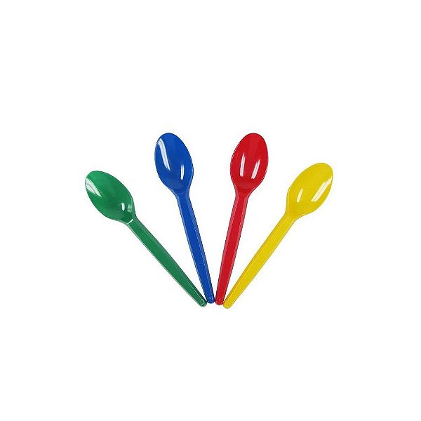 Colher Sobremesa Sortido 50un - Plastilânia