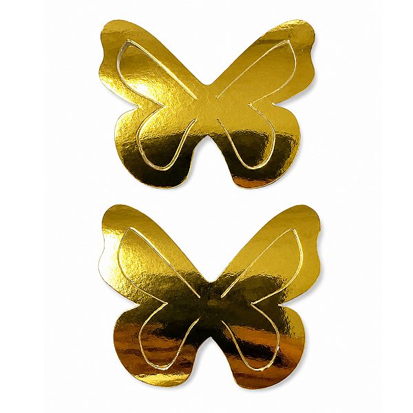 Borboleta 3D Metalizada Dourada 10Un - Artes Rufino