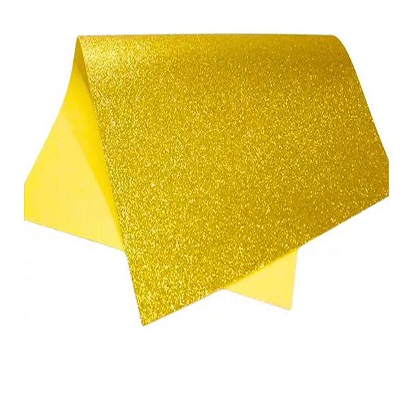 Placa EVA Glitter Amarelo  40X60cm - Silver Plastic
