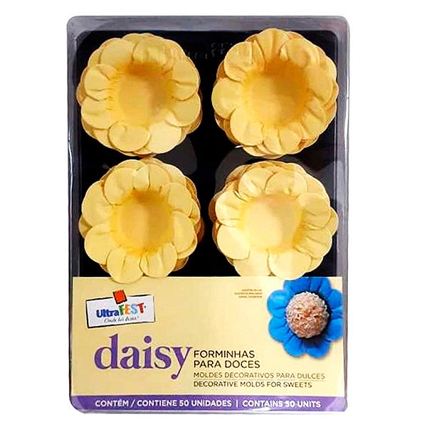 Forminhas Daisy 50 Unidades Amarelo Aqua