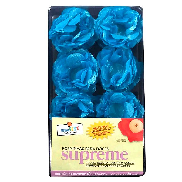 Forminhas Supreme 40 Unidades Azul Pérola