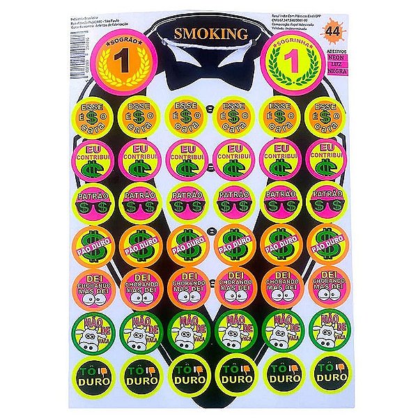 Adesivo Smoking Neon 44Un - Festa Chic