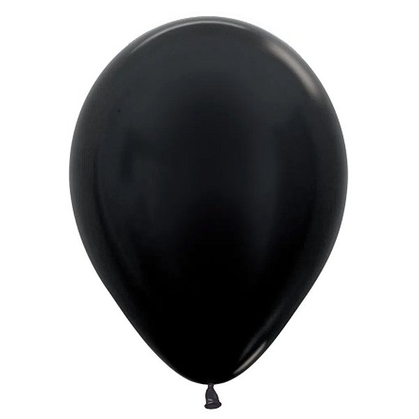 Balão Latex 5 Polegadas Metal Preto 50 Unidades