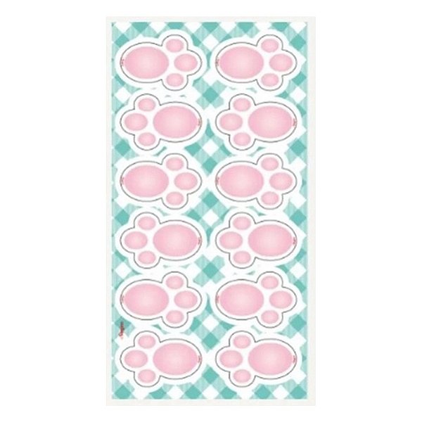 Adesivo Decorativo Patinhas Rosa Páscoa 3 cartelas - Regina