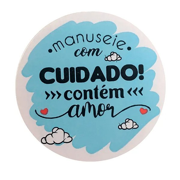 Etiqueta Adesiva Manuseie com Cuidado  60un - Hiper