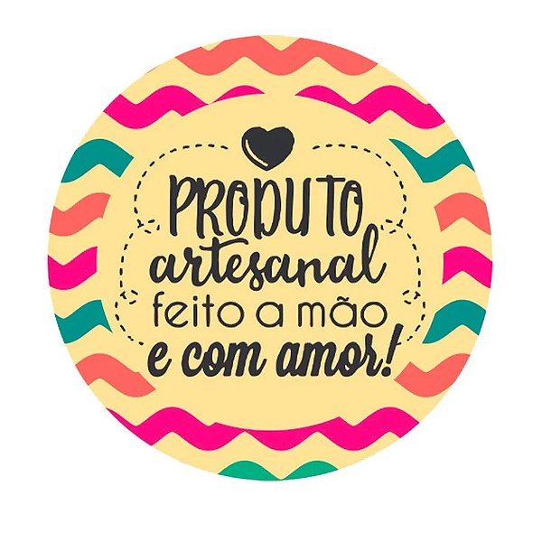 Etiqueta Adesiva Hiper com 60 Unidades Feito a Mão com Amor