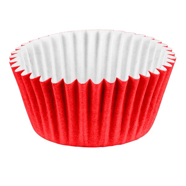 Forminhas Mini Cupcake Impermeável Vermelho 45 Unidades