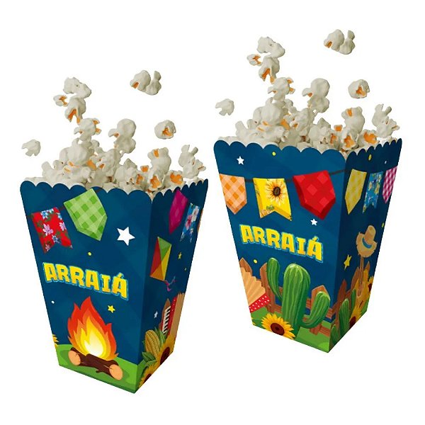 Mini Caixa de Pipoca Arraiá  4un - Regina