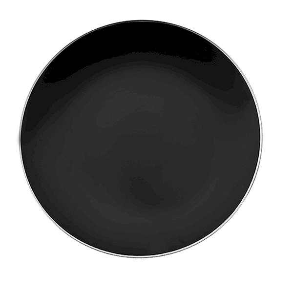 Prato Ref Preto Borda Prata 6 Unidades 26cm