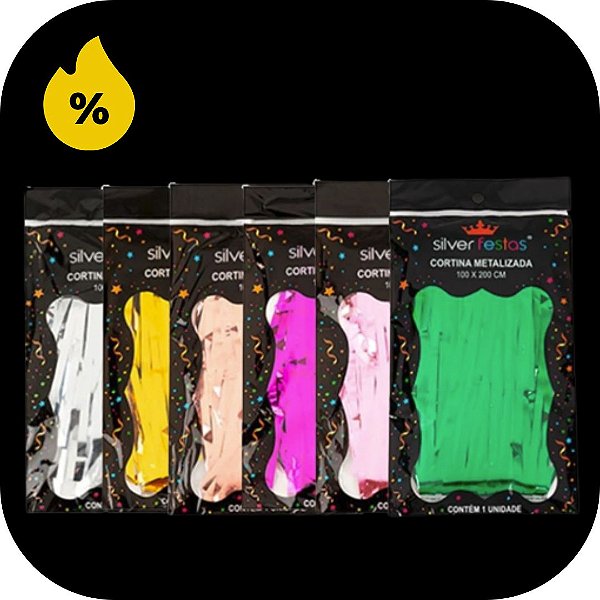 Cortina Metalizada Candy 100X200cm - Silver Plastic