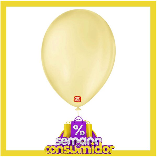 Balão 9 Liso Bege 50 Unidades