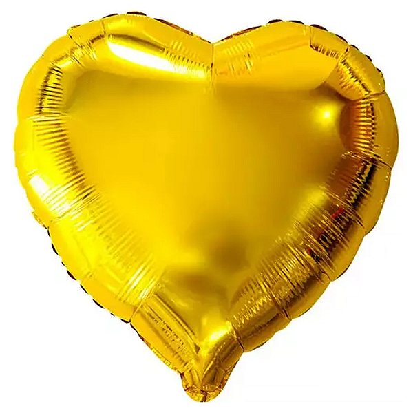 Balão Metalizado 18P Coração Dourado - Br Festas