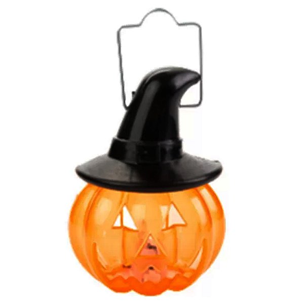 Luminária Halloween Abóbora com Luz 9cm