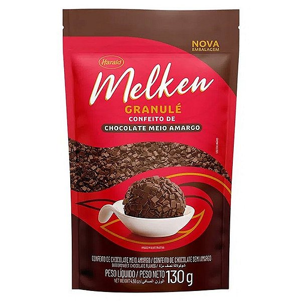 Chocolate Granulé Meio Amargo Melken 130g - Harald