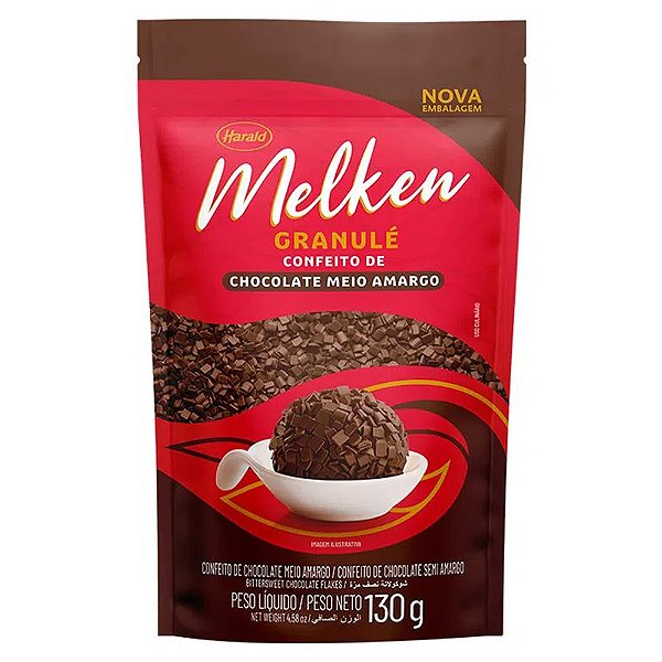 Chocolate Granulé Meio Amargo Melken 130g - Harald