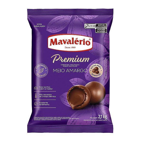 Cobertura Gotas Meio Amargo 2.1kg - Mavalério