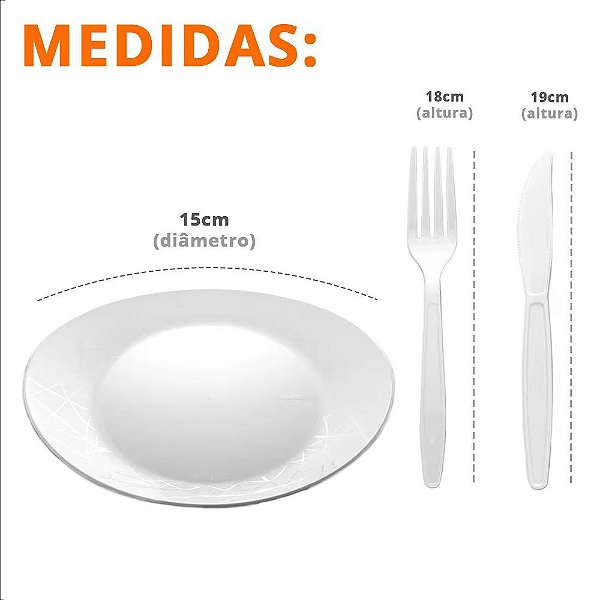 Kit Churrasco 10 Unidades Branco Prafesta