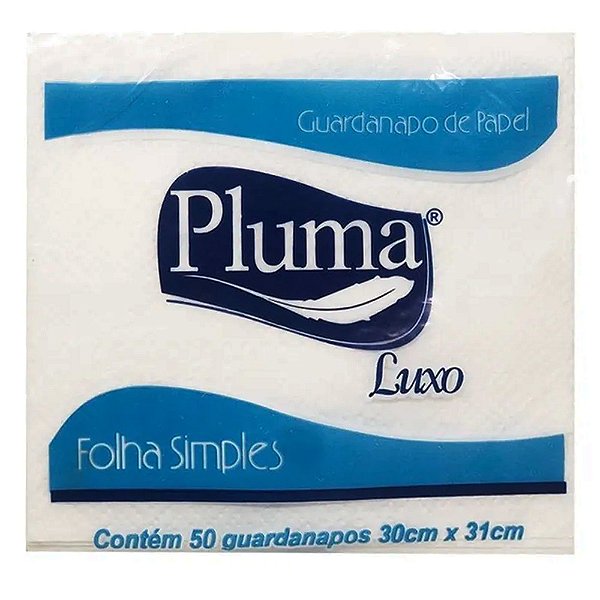 Guardanapo Pluma Luxo 30X31cm Branco | 50 Unidades