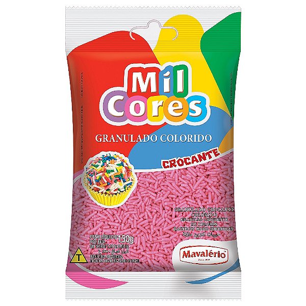 Granulado Crocante Mil Cores 150G Rosa Mavalério