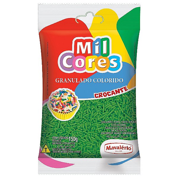 Granulado Crocante Mil Cores 150G Verde Mavalério