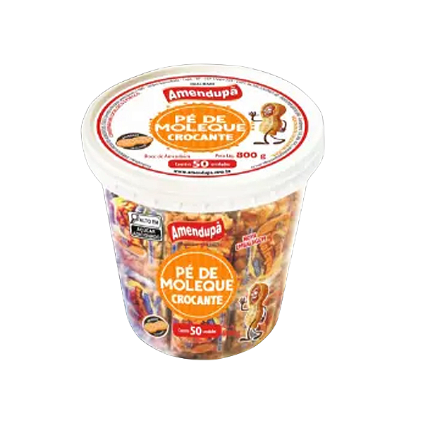 Pé de Moleque Crocante Amendupã 800G Pote | 50 Unidades
