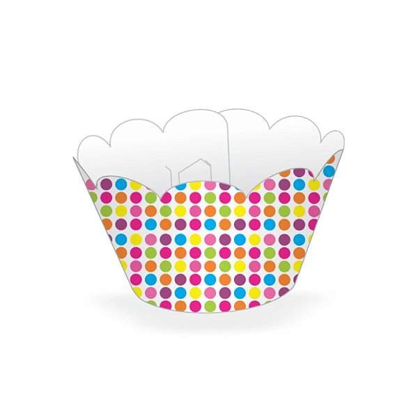 Saia Mini Cupcake Bolinhas Coloridas 12un - Nc Toys