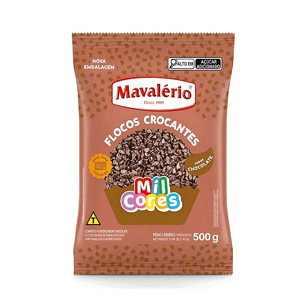 Flocos Crocantes Sabor Chocolate Mil Cores 500g - Mavalério