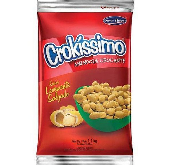 Amendoim Crokíssimo Levemente Salgado 1,01kg - Santa Helena