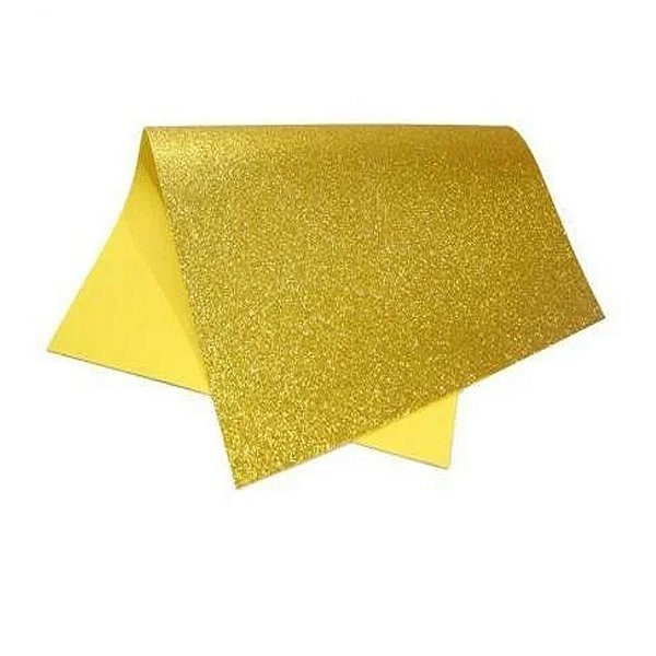 Placa EVA Glitter Dourado 40X60cm  5un - Silver Plastic