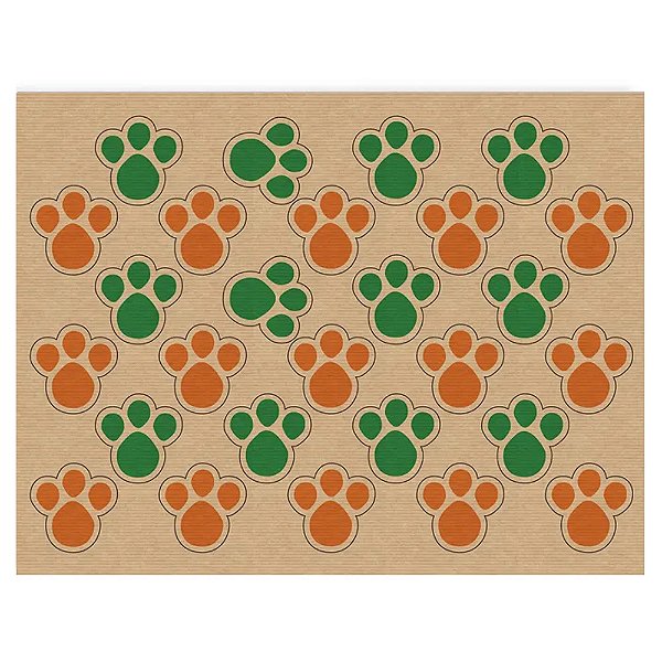 Cartela com Adesivos de Páscoa Pegadas de Cenoura P com 12un