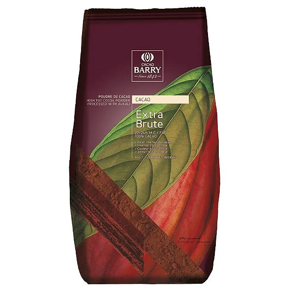 Cacau em Pó Barry Callebaut Extra Brute (100% de Cacau) - 1kg