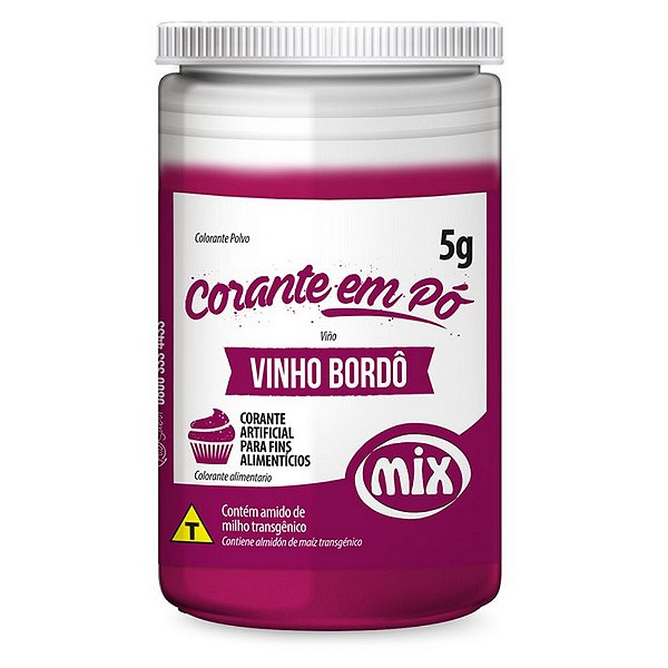 Corante Pó Vinho Bordô 5g - Mix