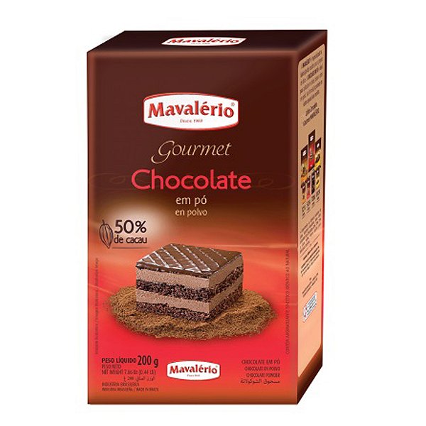 Chocolate Pó 50% Cacau 200G Mavalério