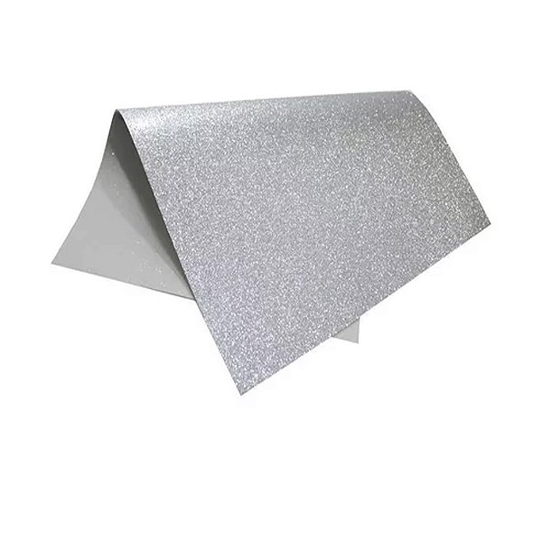 Placa EVA Glitter Prata 40X60cm - Silver Plastic