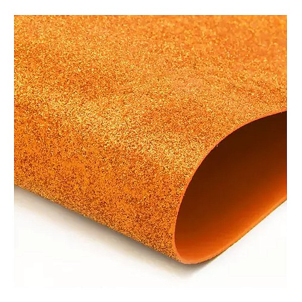 Placa EVA Glitter Laranja 40X60cm Gliter - Silver Plastic