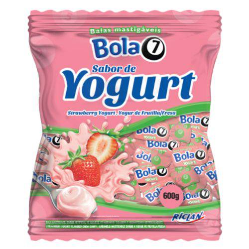 Bala Mastigável Bola 7 Iogurte  500g - Riclan