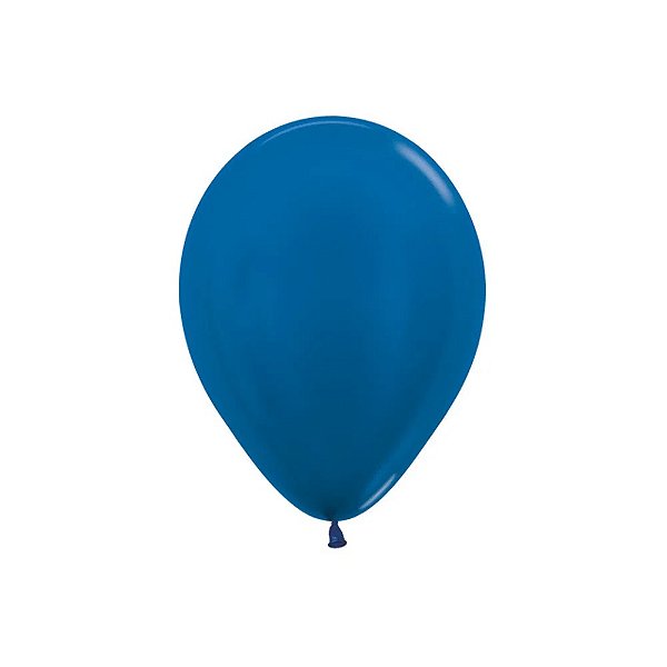 Balão Latex 5 Polegadas Metal Azul | 50 Unidades