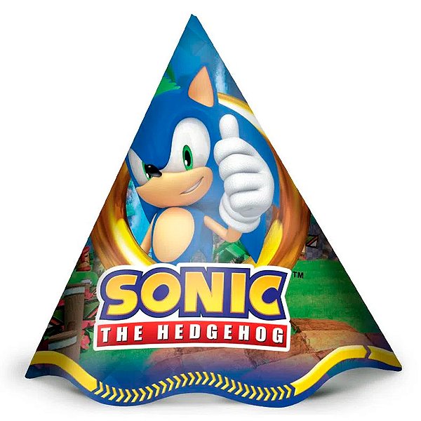 Chapéu de Aniversário Sonic | 12 Unidades
