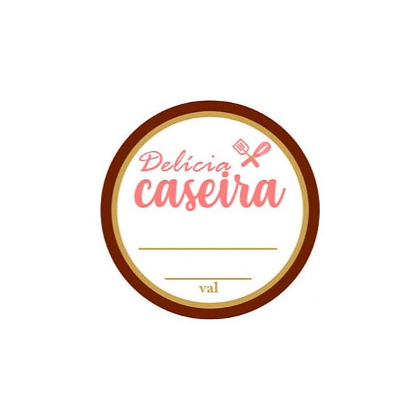 Etiqueta Adesiva Hiper Delícia Caseira | 60 Unidades