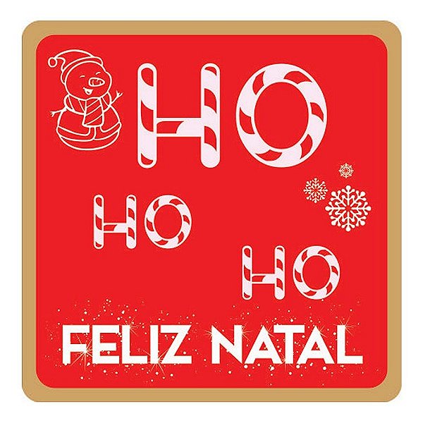 Etiqueta Adesiva  Natal Ho Ho Ho  60Un - Hiper Embalagens