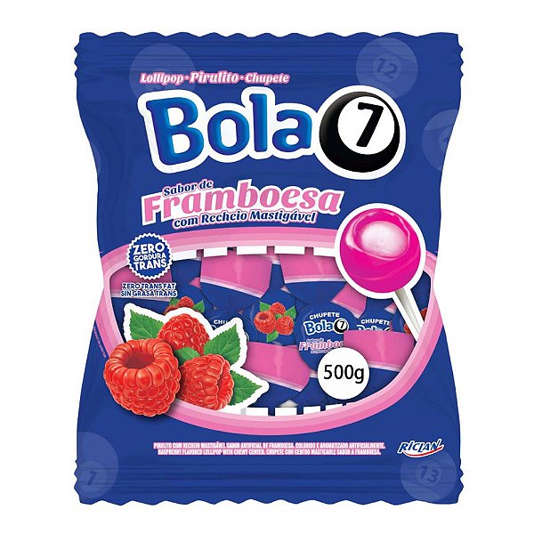 Pirulito Bola 7 Framboesa 500G - Riclan