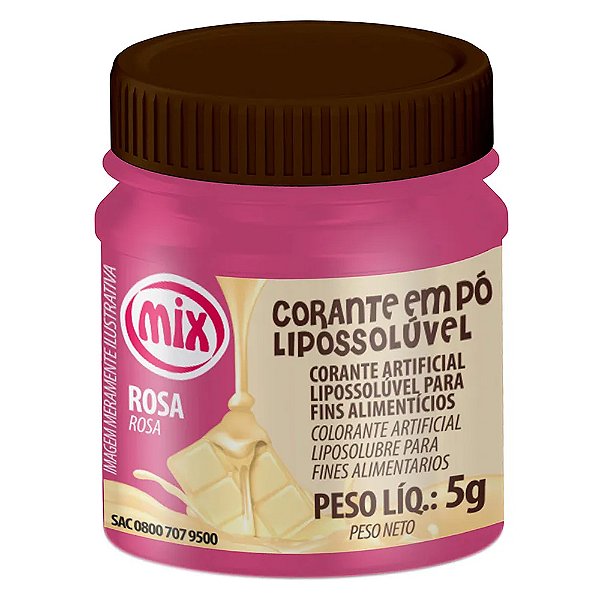 Corante Pó Lipossolúvel Rosa 5g - Mix