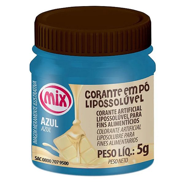 Corante Pó Lipossolúvel Azul 5g - Mix