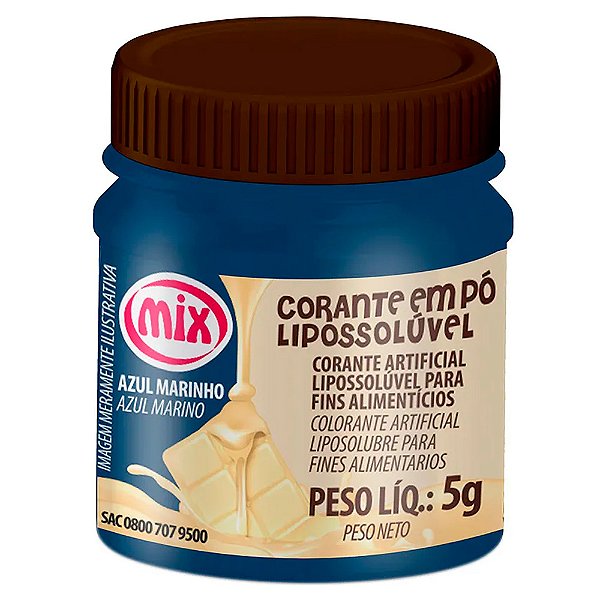 Corante Pó Lipossolúvel Azul Marinho 5g - Mix