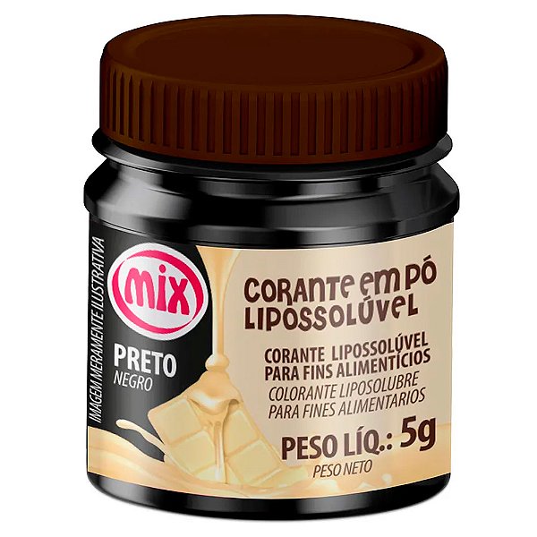 Corante Pó Lipossolúvel Preto 5g - Mix