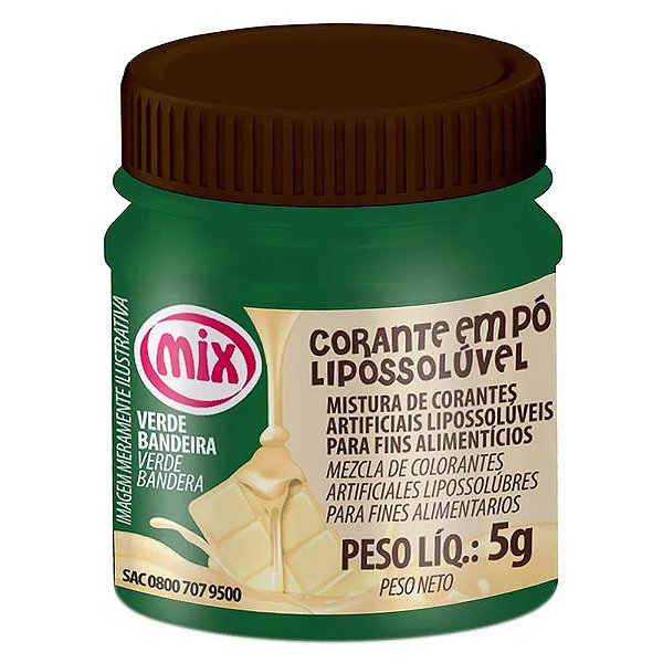 Corante Pó Lipossolúvel Verde Bandeira 5g - Mix